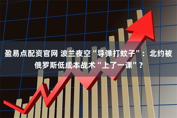 盈易点配资官网 波兰夜空“导弹打蚊子”：北约被俄罗斯低成本战术“上了一课”？