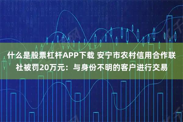 什么是股票杠杆APP下载 安宁市农村信用合作联社被罚20万元:与身份不明的客户进行交易